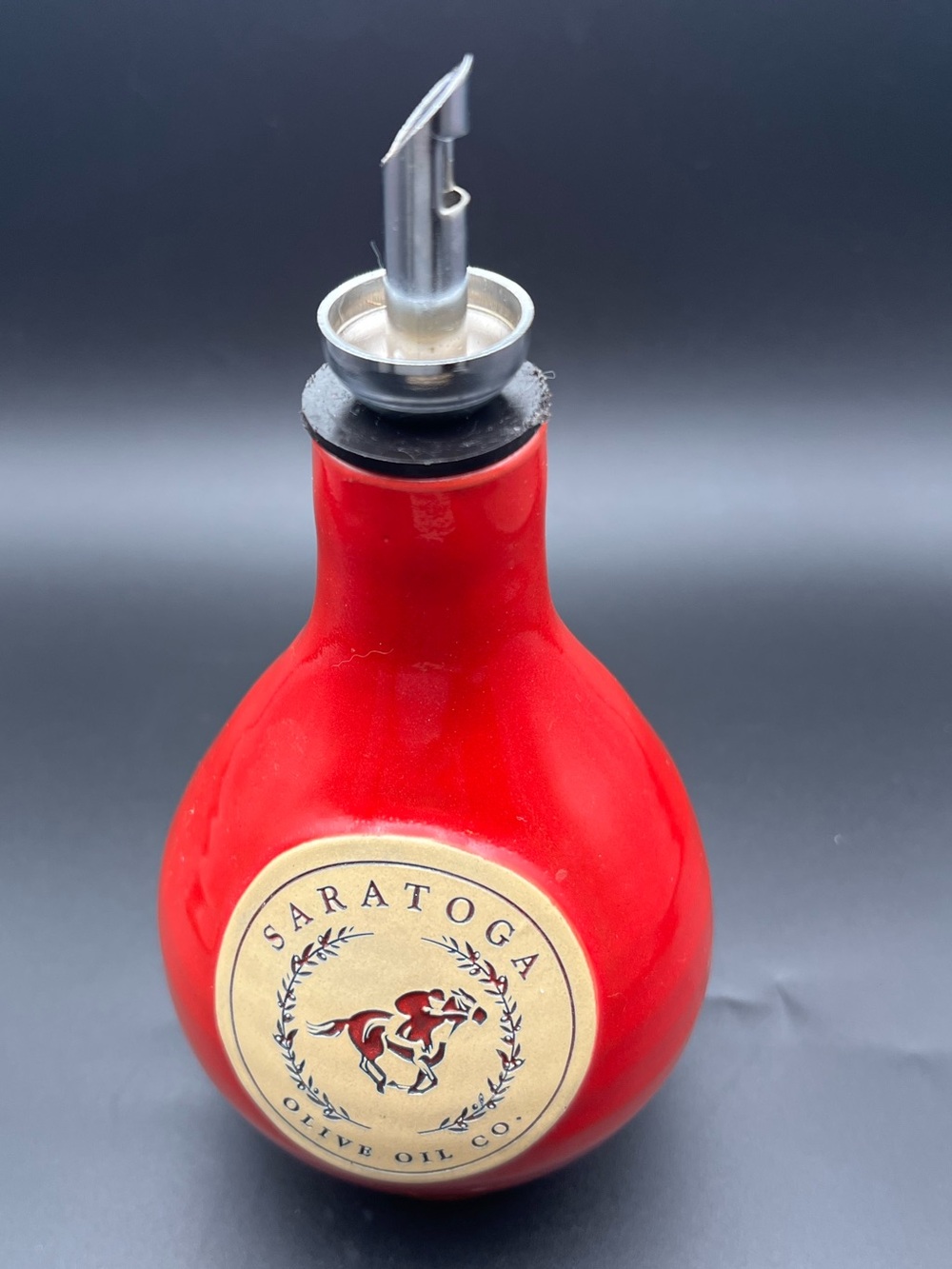 ✨Deneen Pottery 2017 Saratoga Olive Oil Co Hand Thrown Red Ceramic Cruet Dispens